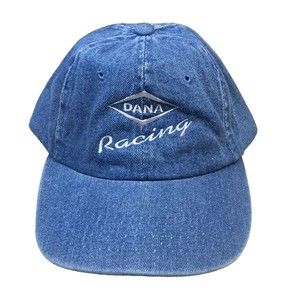 Vintage DANA Racing Hat Cap Strapback Denim #18 Blue NASCAR 90s Dad Sportsman